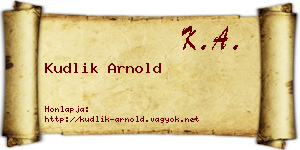 Kudlik Arnold névjegykártya